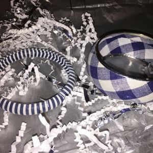 Set of 2 Fashion Bangles/Bracelets, Blue & White